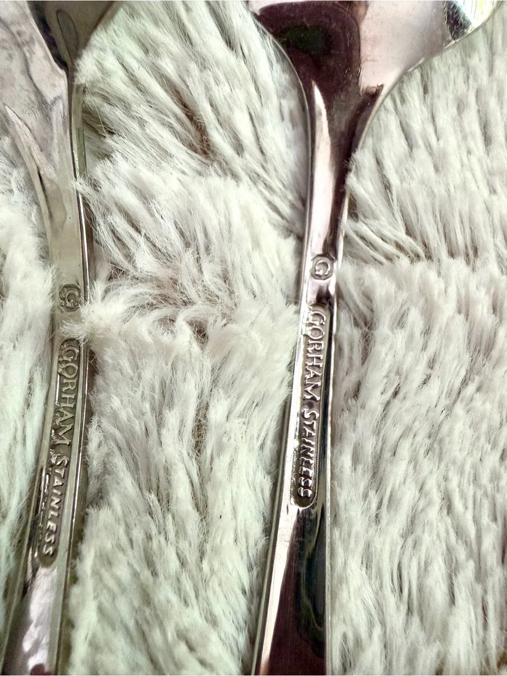 Vintage 1960’s Gorham Stainless Steel “swallow” pattern Flatware Spoons - Set 6